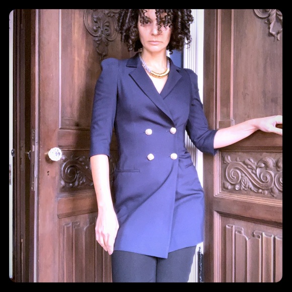 Zara Jackets & Blazers - Zara Navy Blazer w/Gold Buttons Size XS